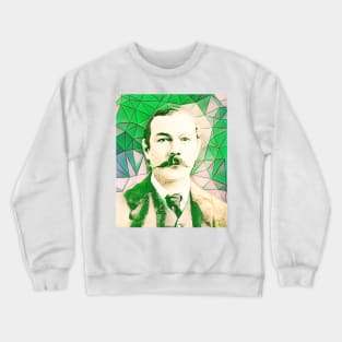 Arthur Conan Doyle Green Portrait | Arthur Conan Doyle Artwork 7 Crewneck Sweatshirt